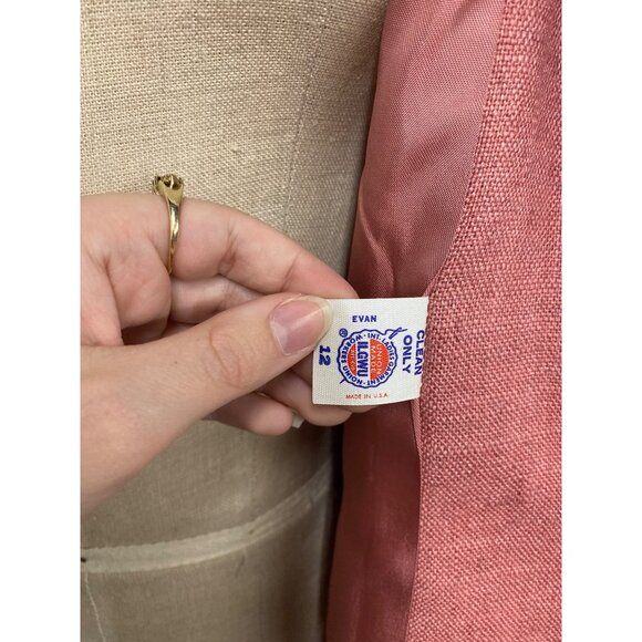 Vintage Evan-Picone Womens Rose Pink Blazer Union Made Jacket - Picture 10 of 10